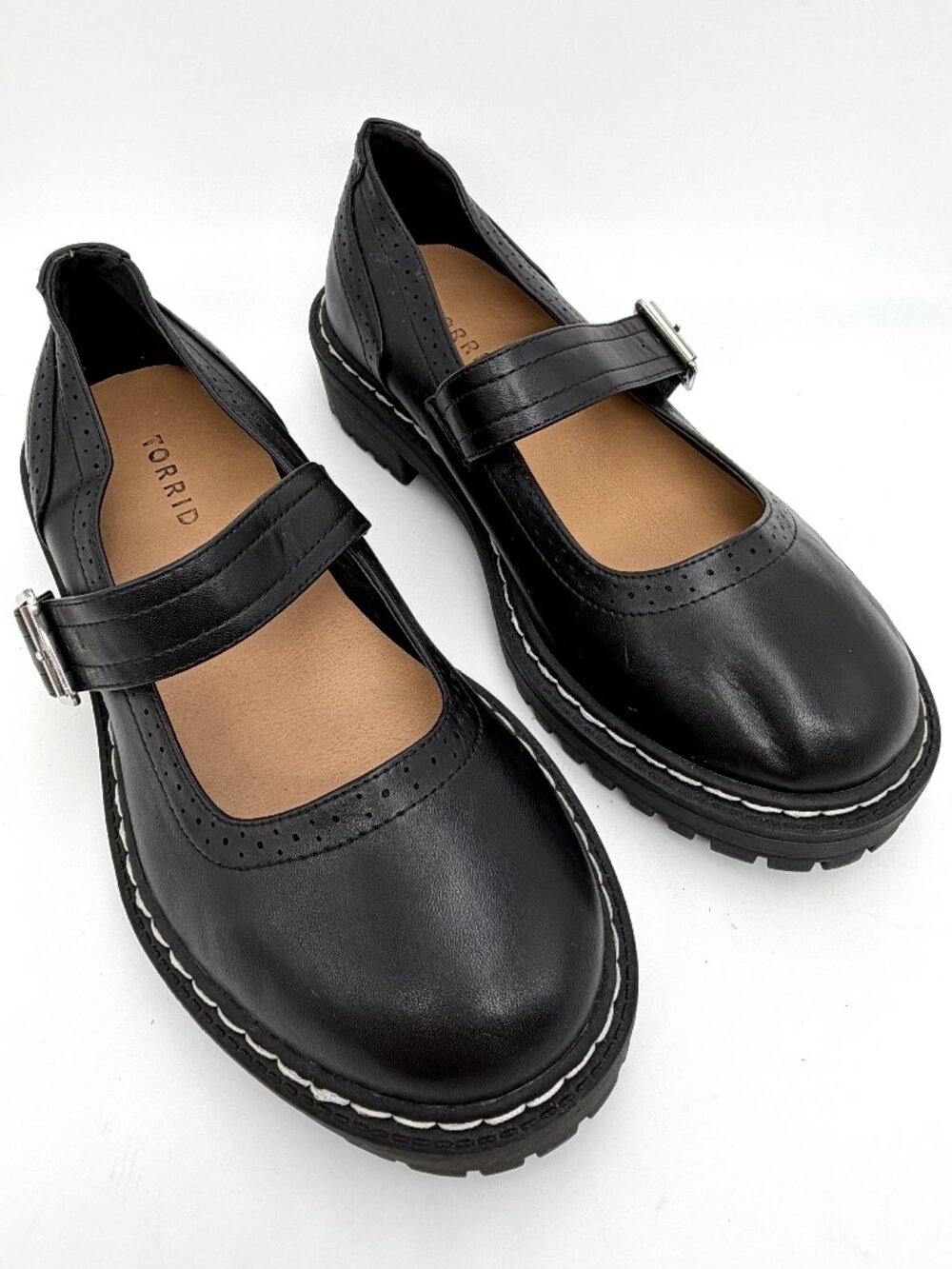 Torrid Black Faux Leather Platform Mary Janes - Size 8WW